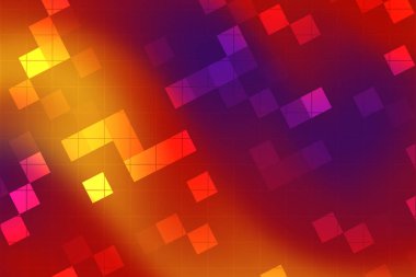 Hareketli geometrik şekillerle harmanlanmış soyut renkli arkaplan dinamik desen