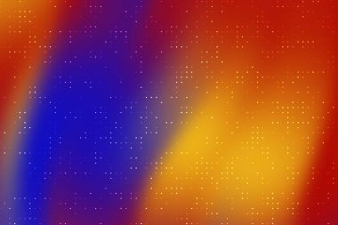 Kırmızı, turuncu, mavi ve sarı renkleri harmanlayan parlak eğimli soyut renk arkaplanı