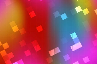 Canlı kareler ve gradyanlarla soyut renkli geometrik arkaplan dinamik bir görsel etki yaratır (1)