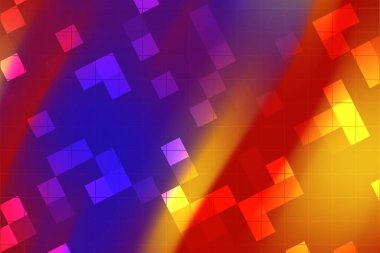 Kırmızı, mavi, sarı ve mor renkli renkli soyut renkli geometrik desenler