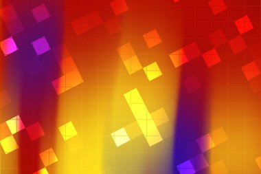 Canlı kareler ve gradyanlarla soyut renkli geometrik desen dinamik bir arkaplan oluşturur