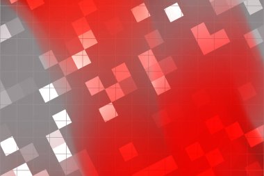 Kırmızı ve gri kareli soyut geometrik desen dinamik bir görsel etki yaratır