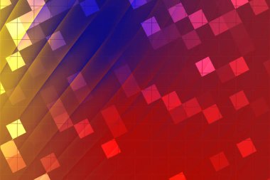 Canlı renklere sahip soyut geometrik desen dinamik bir görsel efekt yaratır