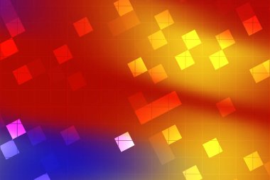 Renkli geometrik şekiller ve yumuşak ışık efektleri içeren soyut gradyan arkaplan
