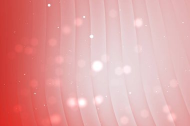 Yumuşak parlak küreler ve nazik dalga desenleri olan soyut kırmızı ve beyaz arkaplan tasarım için idealdir