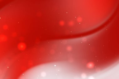 Yumuşak dalgalar ve parıldayan bokeh etkisi ile soyut kırmızı ve beyaz arkaplan, tasarım için ideal