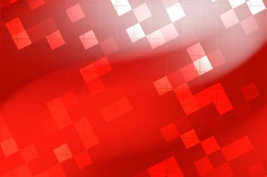 Geometrik şekiller ve gradyanlarla soyut kırmızı arkaplan dinamik bir görsel etki yaratır