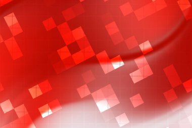 Geometrik şekiller ve gradyanlarla soyut kırmızı arkaplan canlı ve dinamik bir görsel etki yaratır.