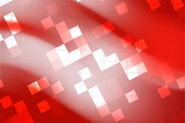 Modern tasarım projeleri için uygun geometrik şekiller ve yumuşak eğimlerle soyut kırmızı arkaplan