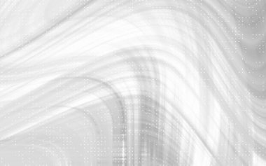 Beyaz ve gri tonlarda soyut akış kalıpları, sakin ve rahatlatıcı bir atmosfer yaratır.