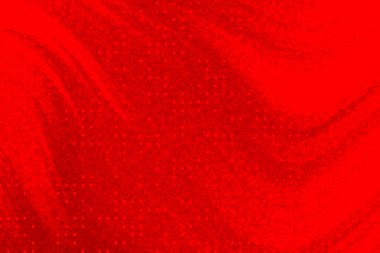 Parıldayan dokusu olan canlı kırmızı kumaş zarif bir şekilde akıyor ve dinamik bir görsel zemin oluşturuyor.