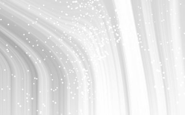 Soyut beyaz dalga arkaplanı hafif parıltılarla sakin ve zarif bir atmosfer yaratıyor.