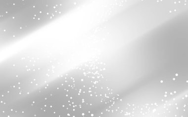Parıldayan ışık efektleriyle soyut gümüş arkaplan ve tasarım kullanımı için uygun dağınık parçacıklar
