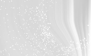 Yumuşak gri tonlu soyut bir arka plan ve dağınık beyaz noktalar sakin bir atmosfer yaratıyor.