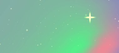 Yumuşak eğimli ve parıldayan yıldızlı canlı kozmik arkaplan, dijital tasarım için idealdir.