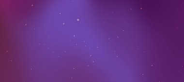 Parlak mor renkleri ve yumuşak eğimleriyle yıldızlı bir gece gökyüzünün olduğu büyüleyici bir kozmik sahne.