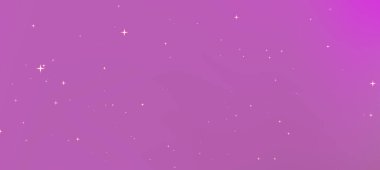 Pırıl pırıl parlayan yıldızlarla dolu sakin bir gece gökyüzü yumuşak mor bir arka plana karşı, arka plan için ideal.