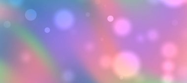 Yumuşak pastel renkler ve bulanık daireler içeren canlı ve soyut bir arkaplan rüya gibi bir atmosfer yaratıyor.