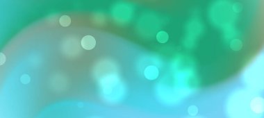 Tasarım kullanımı için bulanık bokeh efektleri içeren yumuşak yeşil ve mavi tonlara sahip soyut arkaplan