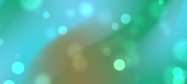 Yeşil ve mavi tonlarda yumuşak bokeh ışıkları olan soyut bir arka plan, rüya gibi bir atmosfer yaratıyor.