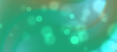 Yeşil ve mavi tonlarında yumuşak bokeh ışıkları olan soyut bir arka plan, rahatlatıcı bir atmosfer yaratıyor.