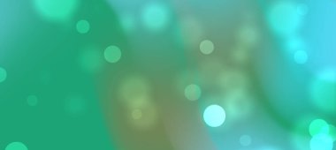 Yumuşak yeşil ve mavi Bokeh ışıklarıyla soyut arka plan rüya gibi bir atmosfer yaratıyor.