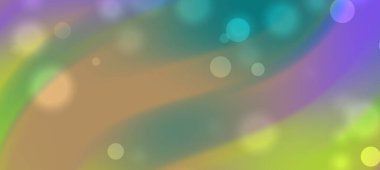 Pürüzsüz akış şekilleri ve yumuşak bokeh ışıkları ile soyut renkli arka plan canlı bir atmosfer yaratıyor.