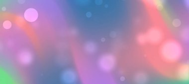 Yumuşak bokeh ışıkları ve akan eğrileri olan soyut renkli arkaplan, yaratıcı projeler için ideal