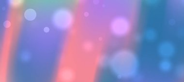 Yumuşak bokeh ışıkları ve gradyan çizgileri ile soyut renkli arka plan rüya gibi bir atmosfer yaratıyor.