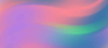 Pembe, mavi ve yeşil renkli soyut dalgalar sorunsuzca harmanlanarak rüya gibi bir zemin oluşturur.