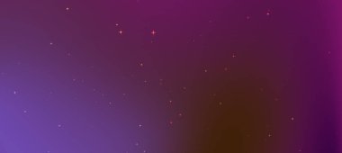 Soyut kozmik arkaplan mor renklerin gradyanı ve dağınık yıldızlar rüya gibi bir atmosfer yaratıyor.