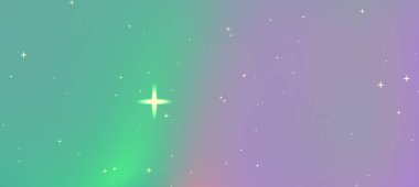 Canlı renklere ve parıldayan yıldızlara sahip soyut kozmik arkaplan, dijital tasarımlar için ideal