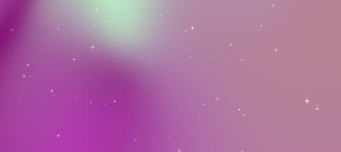 Yumuşak eğimli ve parlak yıldızlı soyut kozmik arkaplan rüya gibi bir atmosfer yaratıyor.