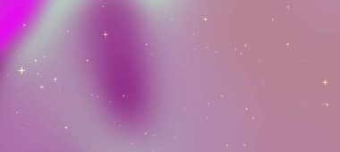 Yaratıcı projeler için yumuşak pastel renklere ve parıldayan yıldızlara sahip soyut kozmik arkaplan