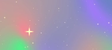 Yumuşak pastel renklere, parıldayan yıldızlara ve rüya gibi bir atmosfere sahip soyut kozmik arkaplan.