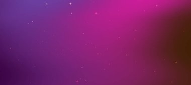 Parlak mor ve pembe renklere sahip soyut kozmik arkaplan, uzayda dağınık yıldızlar barındırıyor.