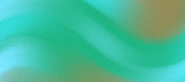 Yumuşak dalgalar içeren soyut sıvı tasarımı canlı turkuaz ve kahverengi renkler, arka planlar için idealdir.