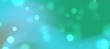 Yumuşak bokeh ışıklarıyla soyut yeşil ve mavi arka plan sakin ve rahatlatıcı bir atmosfer yaratıyor