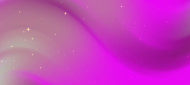Yaratıcı tasarım için parlak yıldızlı ve yumuşak dalgalı soyut pembe ve mor gradyan arkaplan