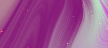 Canlı mor ve pembe renklerin soyut girdabı yumuşak parlayan yıldızlarla, rüya gibi bir zemin oluşturur.