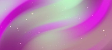 Parlak yıldızlı parlak pembe ve yeşil renkli girdap desenleri, arka plan için idealdir.