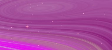 Parlak yıldızlı parlak pembe renklerde soyut girdap desenleri, rüya gibi bir kozmik arkaplan yaratıyor.