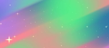 Yumuşak eğimli ve parlak yıldızlı renkli soyut arkaplan, yaratıcı tasarımlar için ideal.