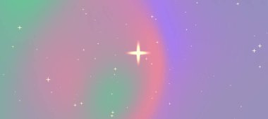 Yumuşak eğimli ve yıldızlı renkli kozmik arkaplan, dijital sanat veya duvar kağıdı kullanımı için ideal