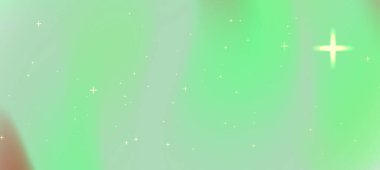 Parıldayan yıldızlarla dolu huzurlu bir gece gökyüzünü aydınlatan sonsuz yeşil aurora ışıkları.