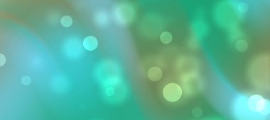 Yumuşak odaklı soyut arkaplan, yeşil ve mavi renkli bulanık bokeh ışıkları, sakin bir atmosfer yaratıyor.