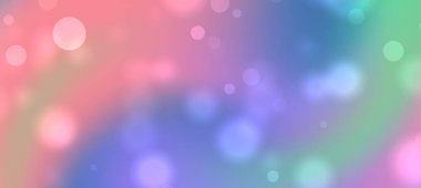 Renkli bokeh efektleri ile yumuşak pastel soyut arka plan, rüya gibi bir atmosfer yaratıyor.