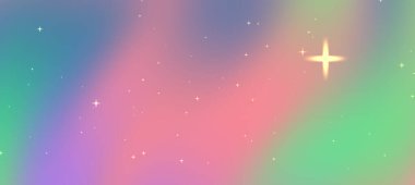 Yumuşak pastel aurora borealis ışıkları parıldayan yıldızlarla dolu huzurlu bir gecede dans ediyor.