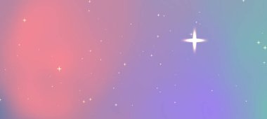 Parıldayan yıldızlarla yumuşak pastel gradyan arka plan yaratıcı kullanım için rüya gibi bir atmosfer yaratıyor.