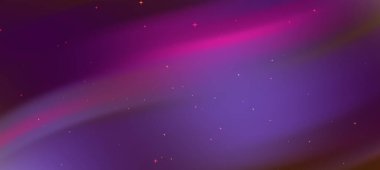 Parlak soyut arkaplan, kıvrımlı mor ve pembe renkli dağınık yıldızlar.